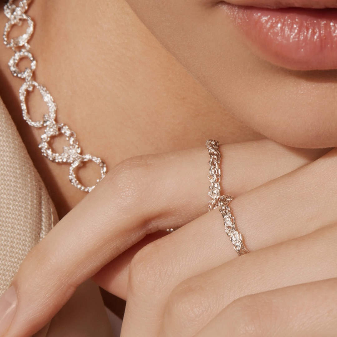 Amalgam Ring - Sterling Silver Rhodium plated