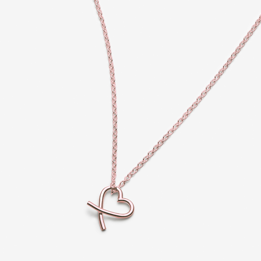 Crossed Heart Necklace - 10K Gold