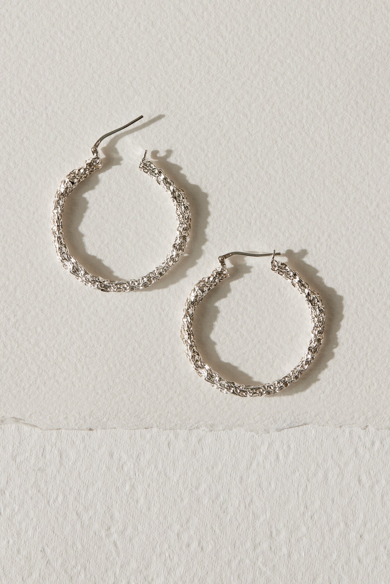 The Big Amalgam Hoop Earrings - Sterling Silver - 34mm