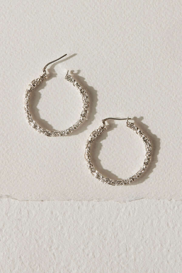 The Medium Amalgam Hoop Earrings - Sterling Silver - 20mm