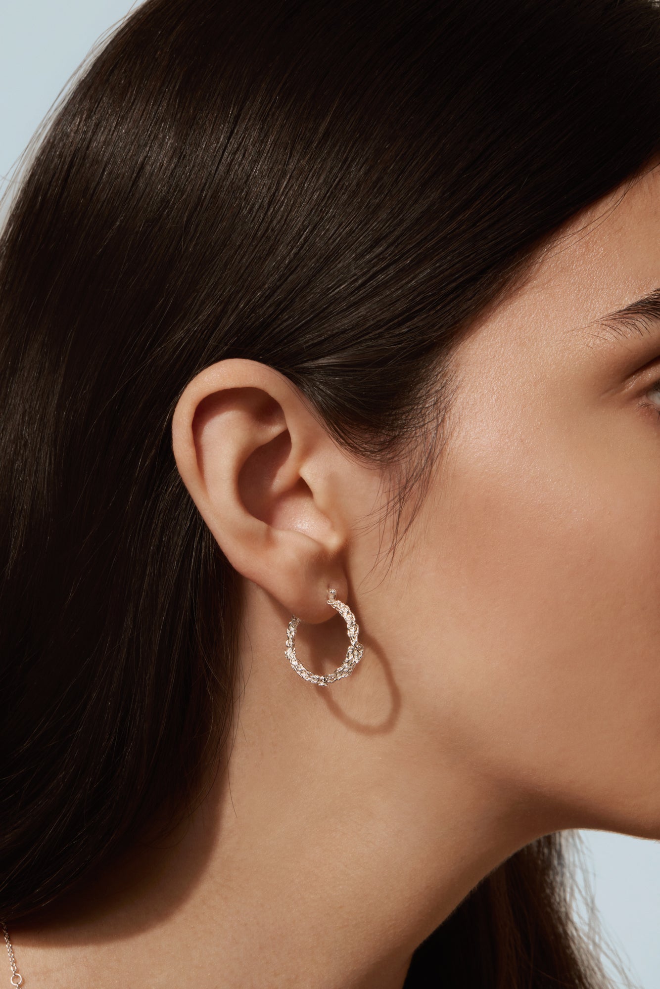 The Medium Amalgam Hoop Earrings - Sterling Silver - 20mm