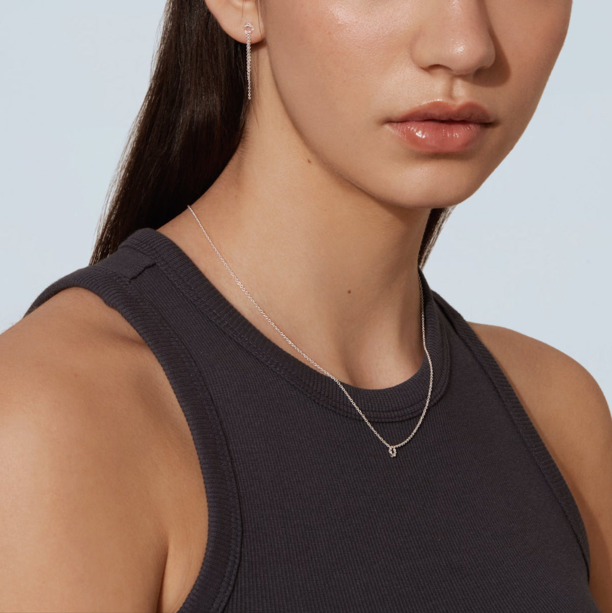 The Amalgam necklace silver trail earrings silver by Camillette bijoux