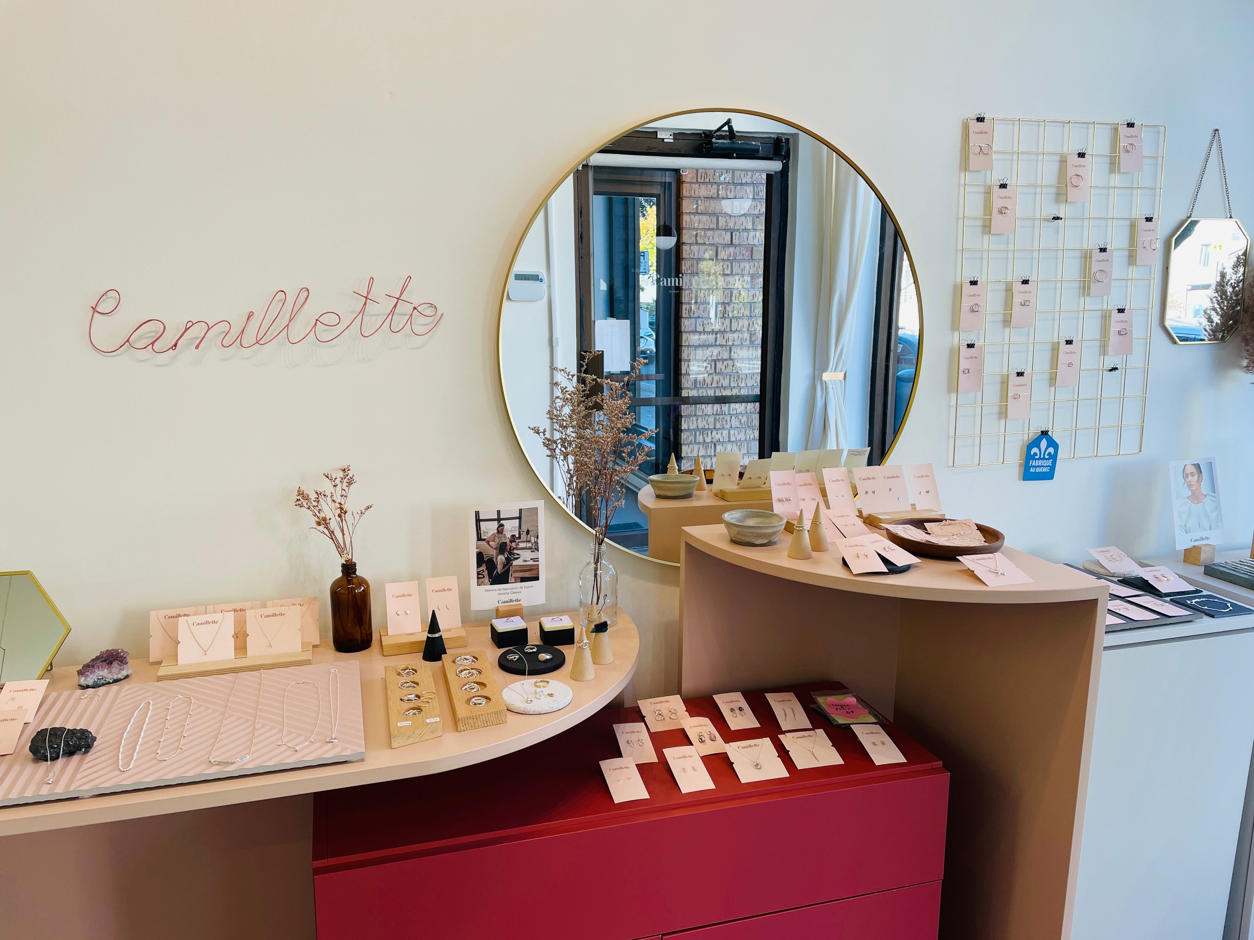 Inside of Camillette Jewelry Boutique in Montreal, Canada