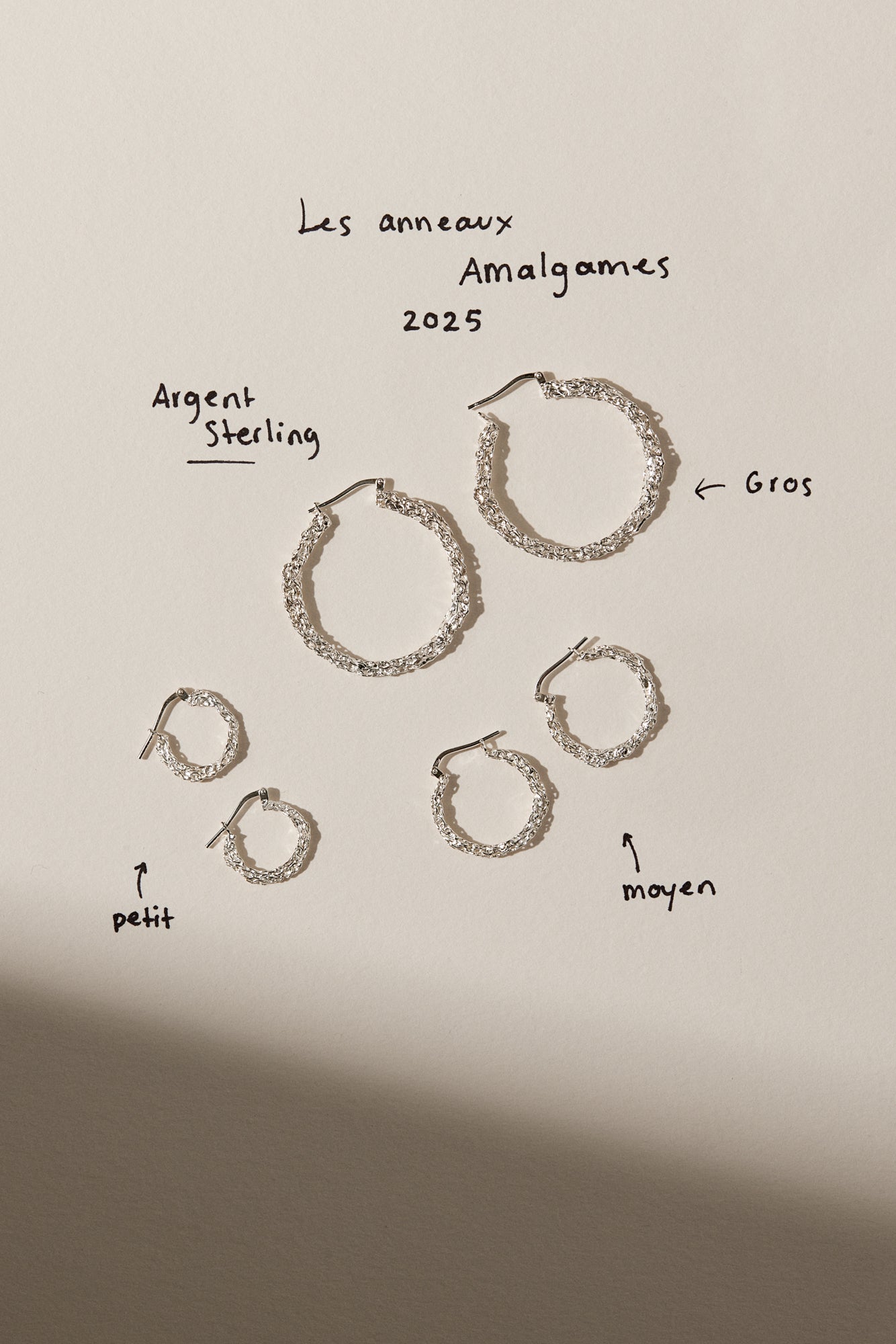 The Small Amalgam Hoop Earrings - Sterling Silver - 15mm