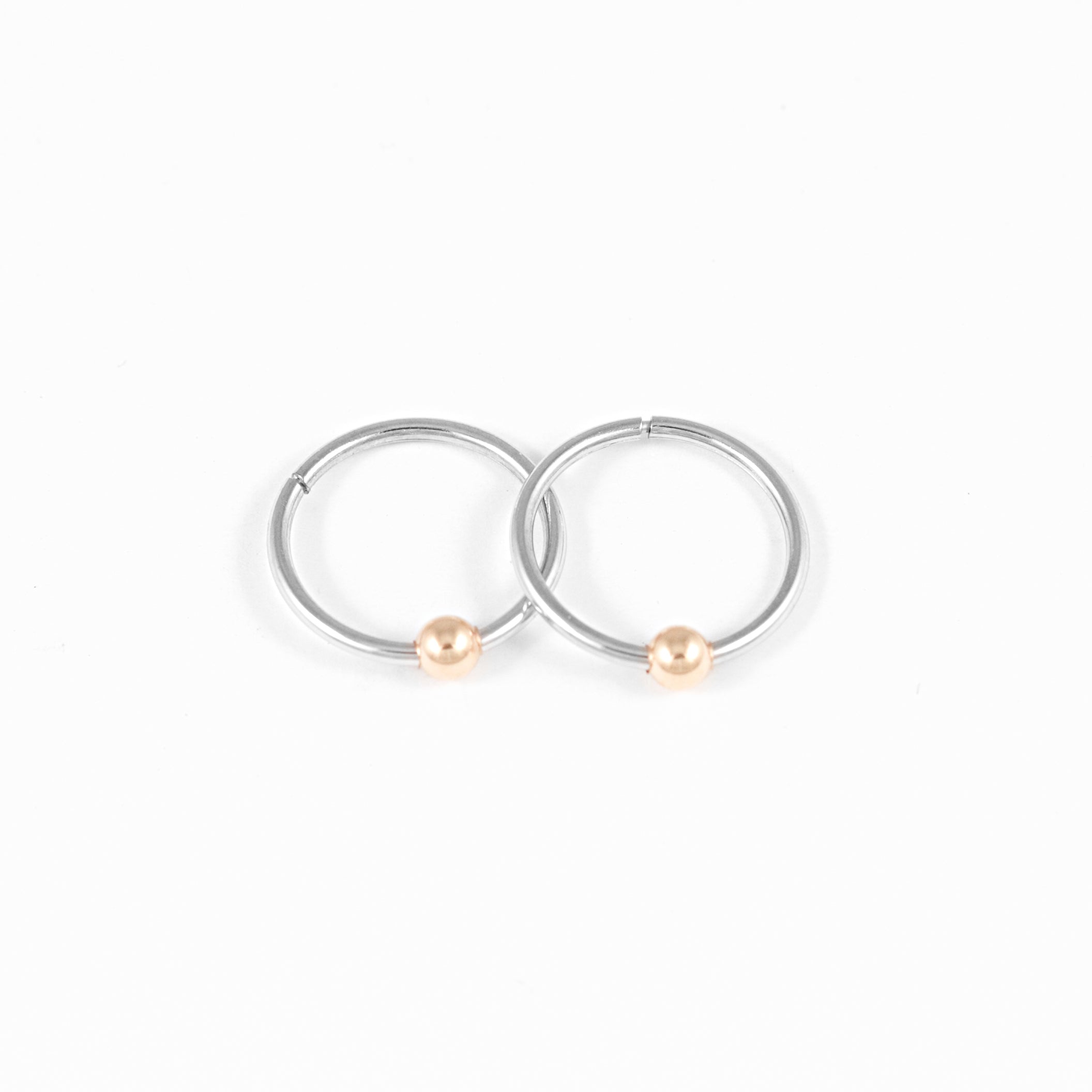 12mm Sleepers Hoops Earrings – 10k White Gold – Small - Camillette