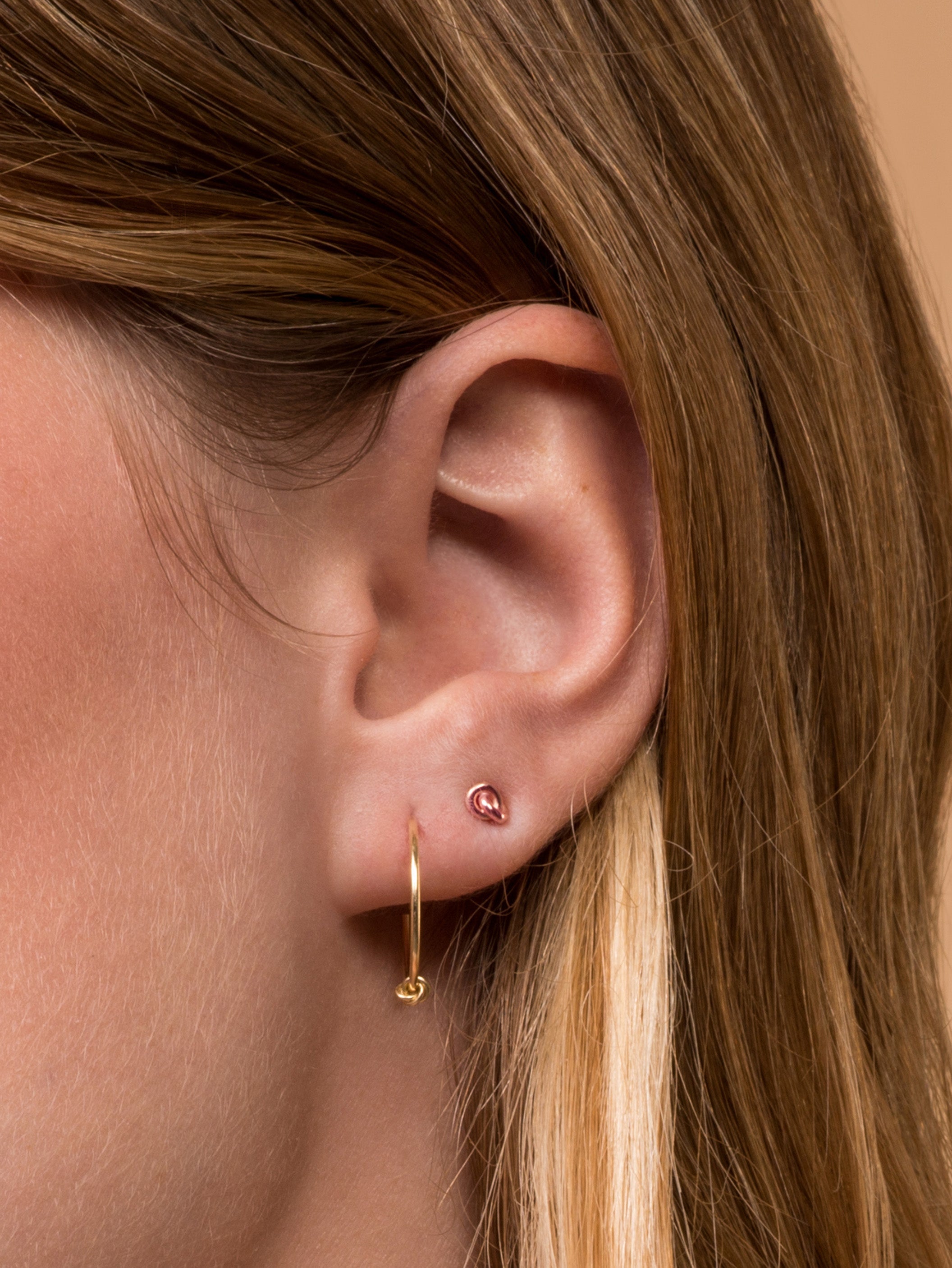 Knot Stud Earrings - 14k Rose Gold - Camillette