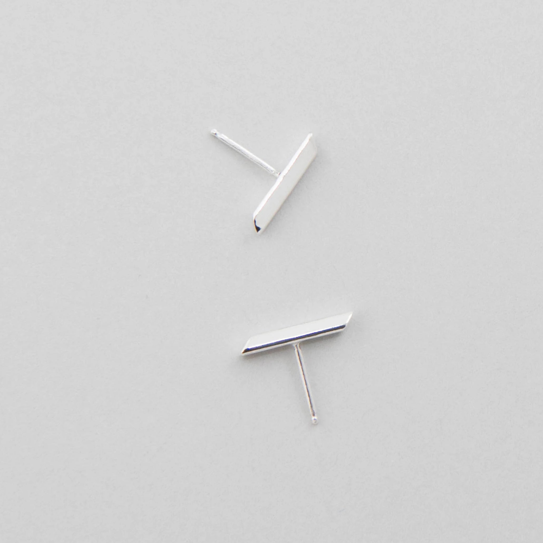 Line Stud Earrings – Brass or Silver - Camillette