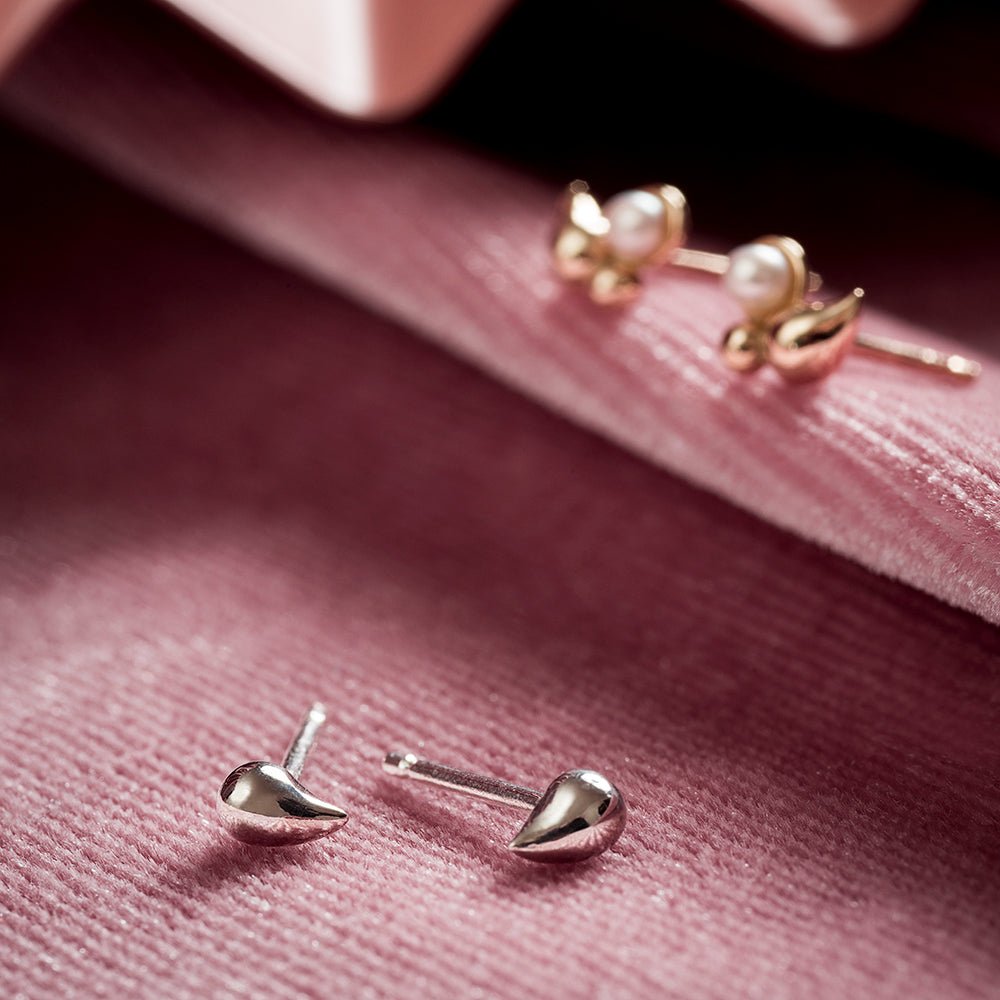 Paisley Stud Earrings - Sterling Silver - Camillette