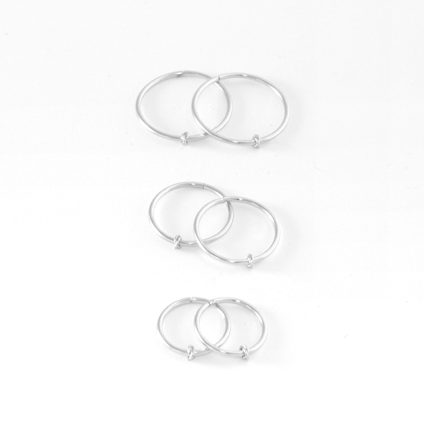 Prélude Sleepers Hoops Earrings – 10k White Gold - Camillette