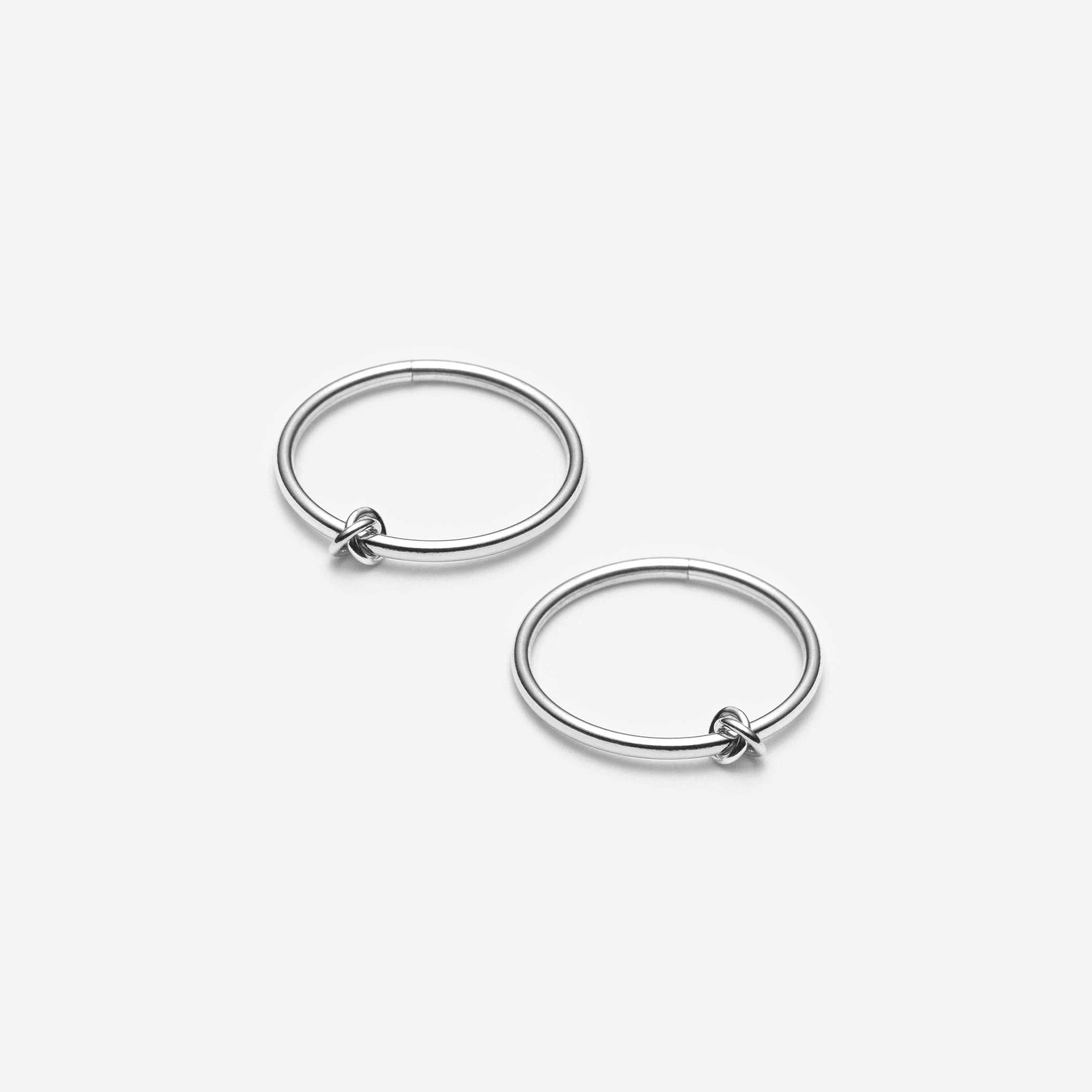 Prélude Sleepers Hoops Earrings – 10k White Gold - Camillette