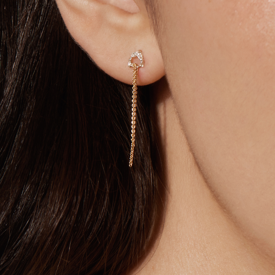 Trail Earrings  - Silver Sterling & 10k Gold