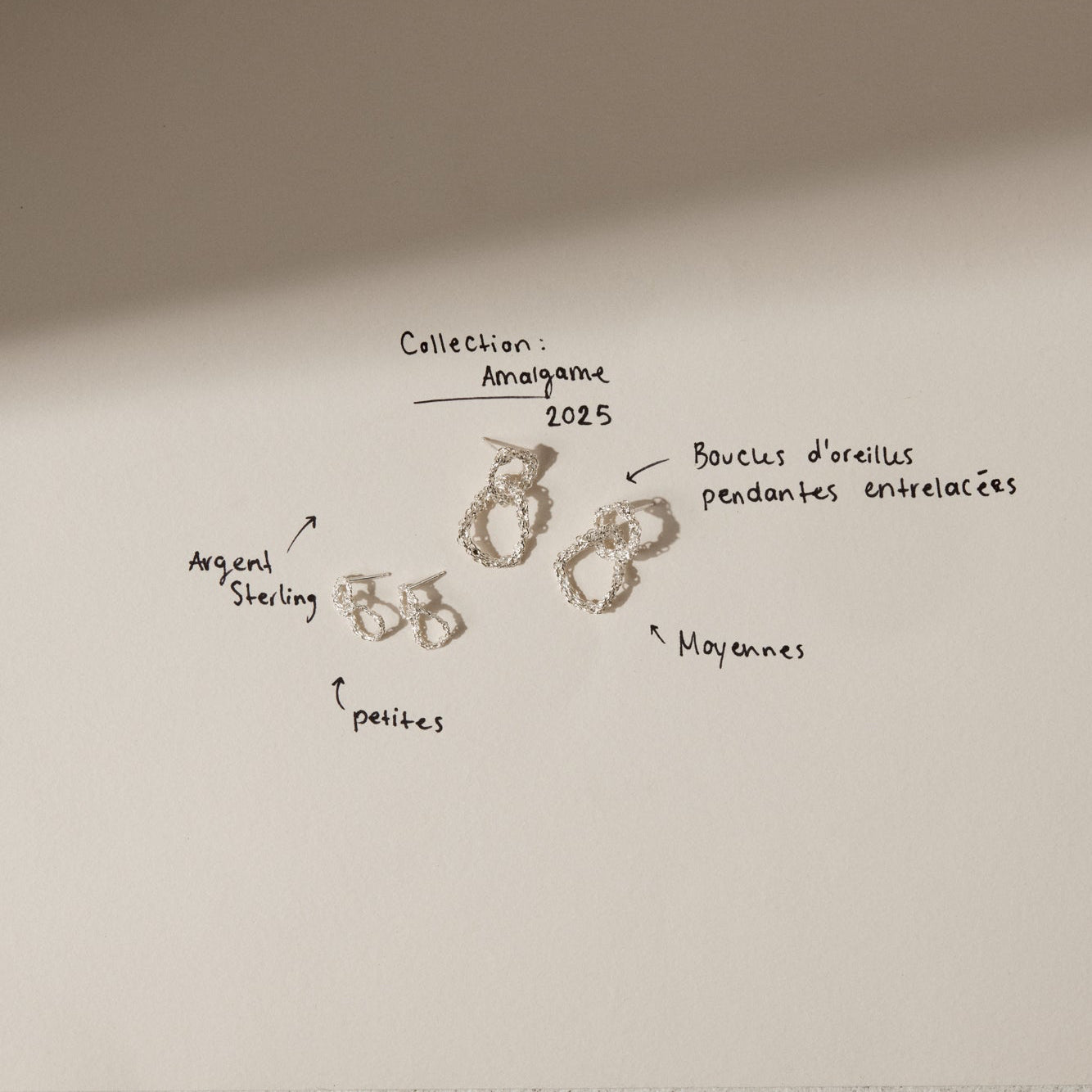 Intertwined Drop Earrings - Sterling Silver - Small