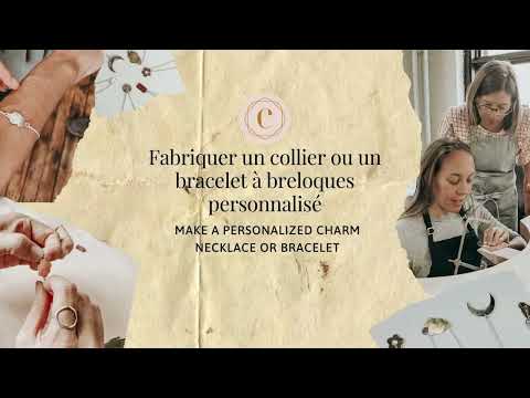 Learn how to make a personalized charm necklace or bracelet in sterling silver or bronze with Camillette an easy and fun thing to doin Montreal, Quebec.