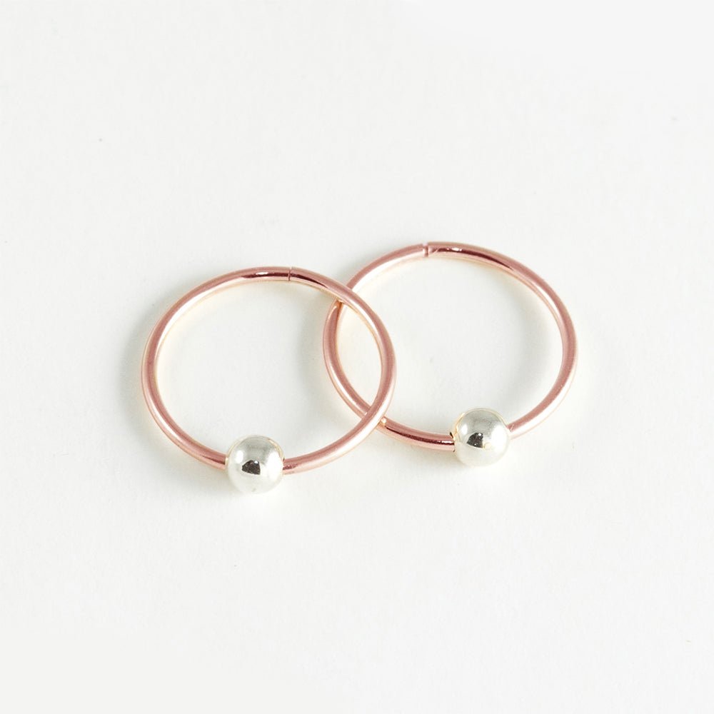 12mm Sleepers Hoops Earrings - 10k Rose Gold - Small - Camillette