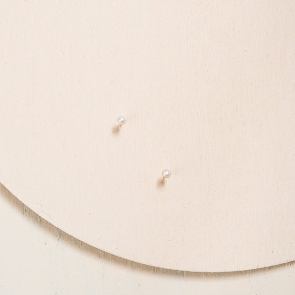 Classic Freshwater Pearl Solitaire Studs - 14k Gold - Camillette