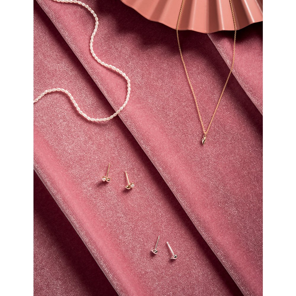 Classic Necklace Single Strand White Rice Pearl - Camillette