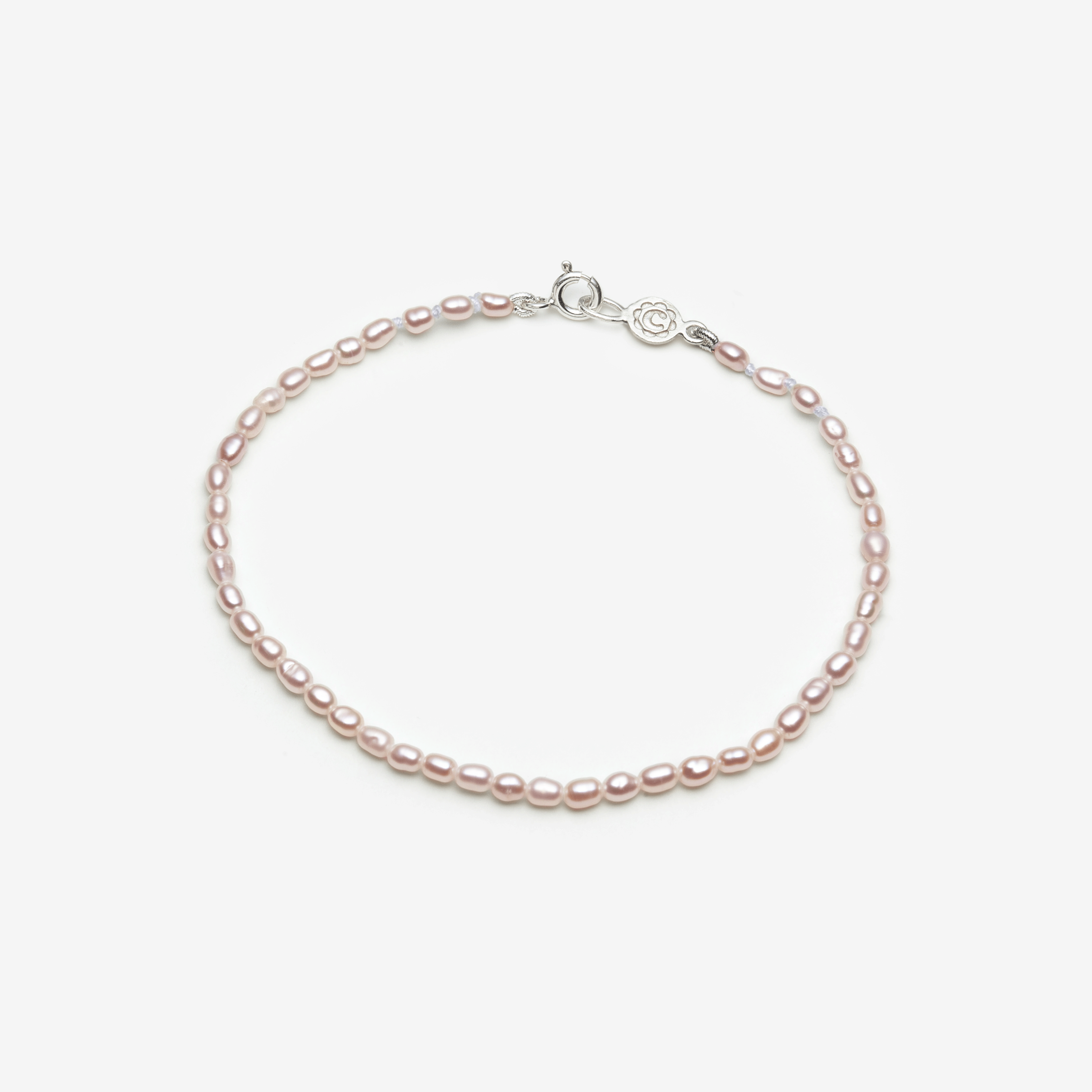 Feminine Pink Rice Pearl Bracelet Single Strand - Camillette