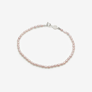 Feminine Pink Rice Pearl Bracelet Single Strand