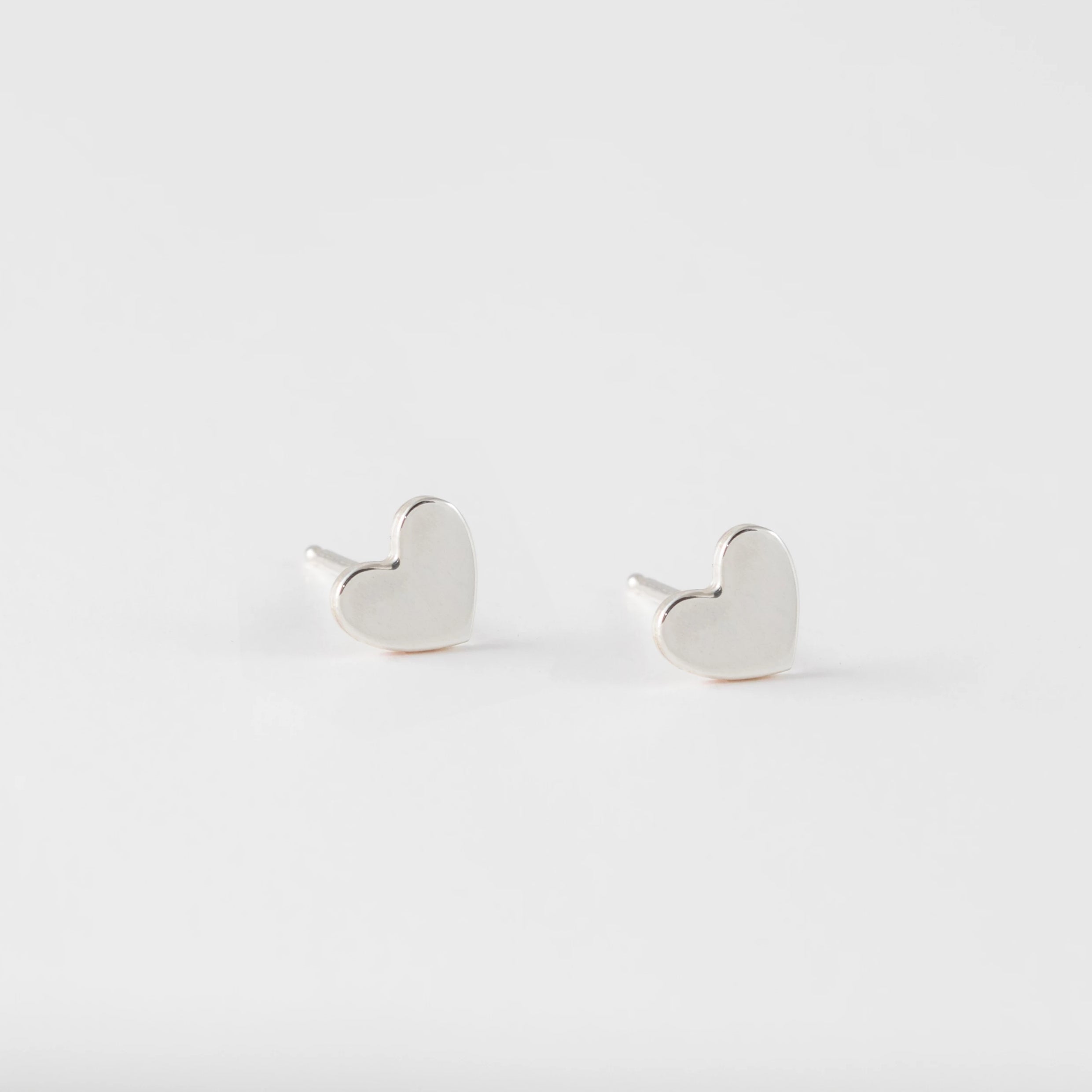 Heart Stud Earrings – Sterling Silver - Camillette
