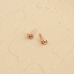 Knot Stud Earrings - 14k Rose Gold
