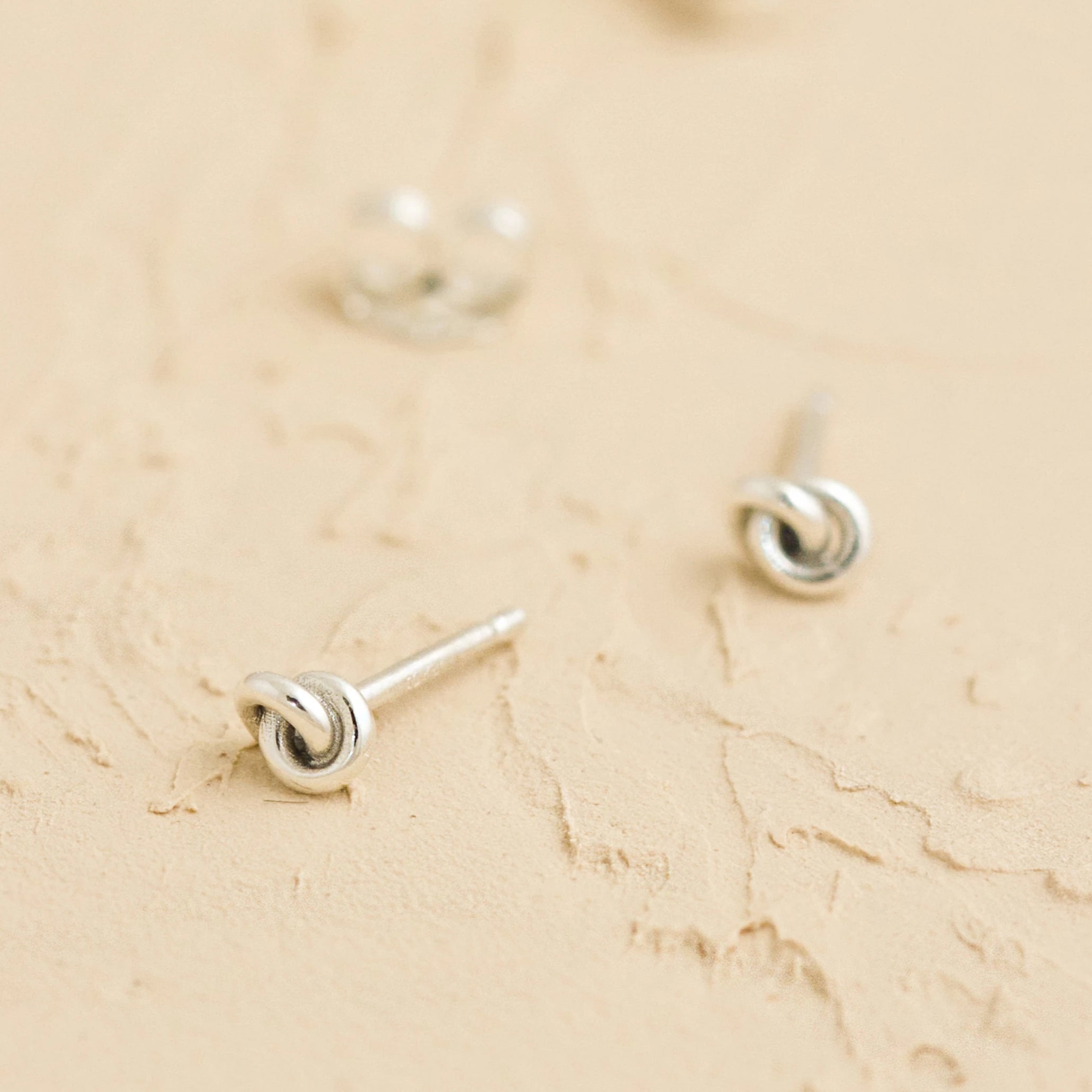 Knot Stud Earrings – Sterling Silver - Camillette