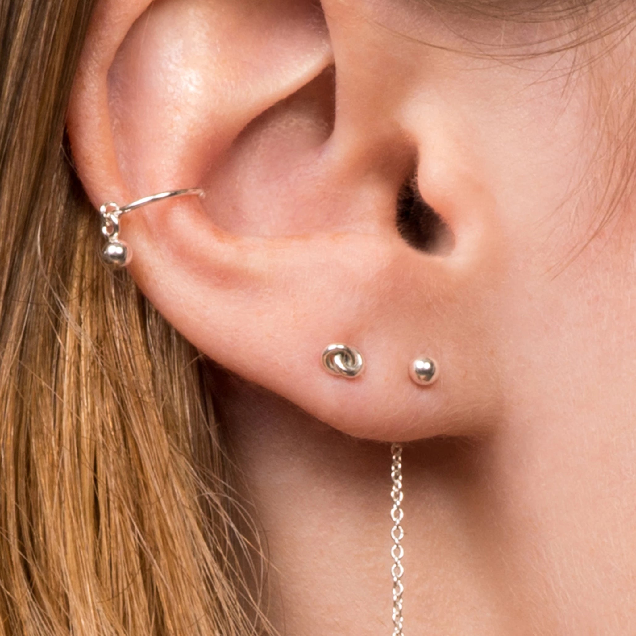 Knot Stud Earrings – Sterling Silver - Camillette