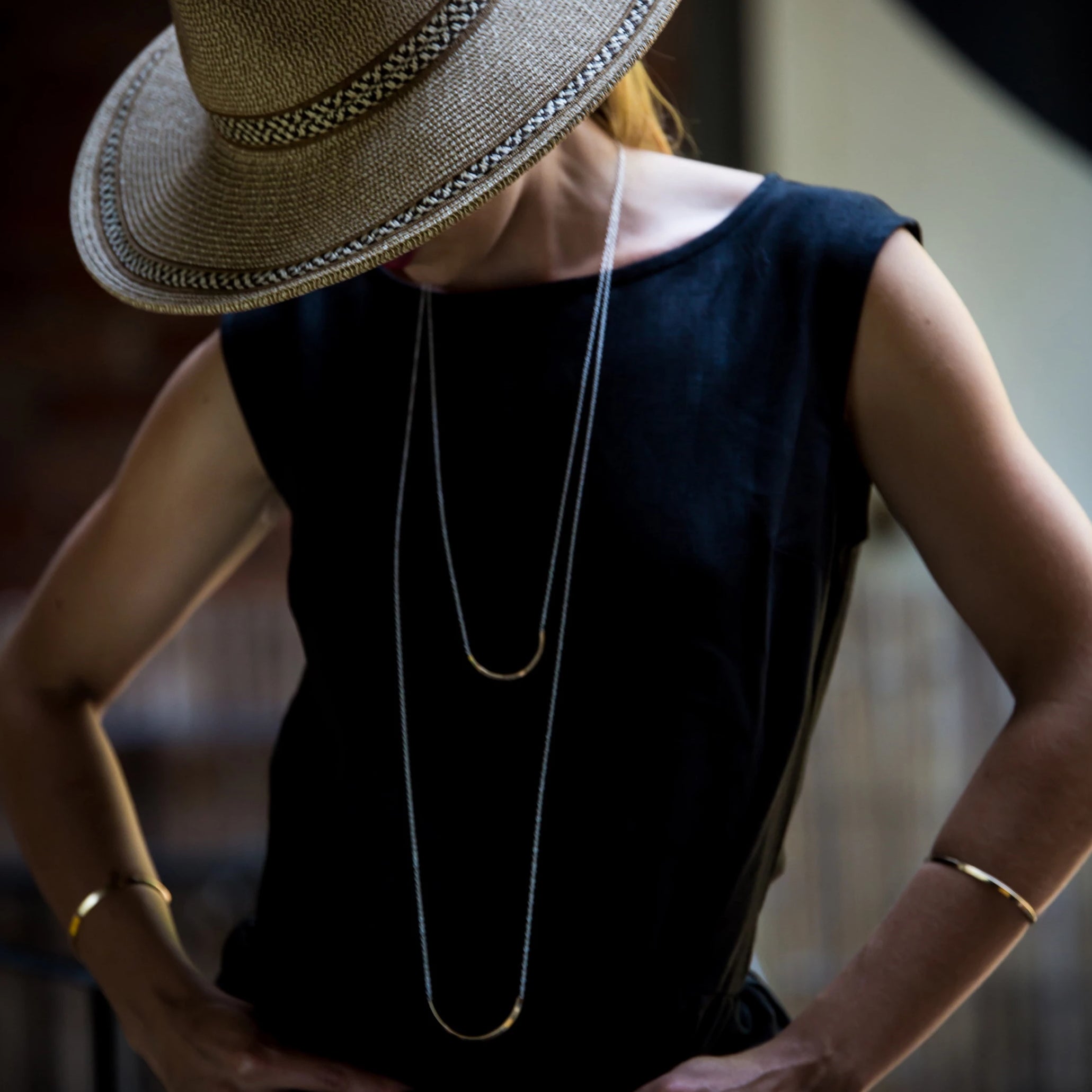 Line Arc Necklace – Sterling Silver - Camillette