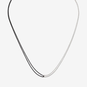 Loop Necklace - Black Oxidized Silver & Sterling Silver - 16