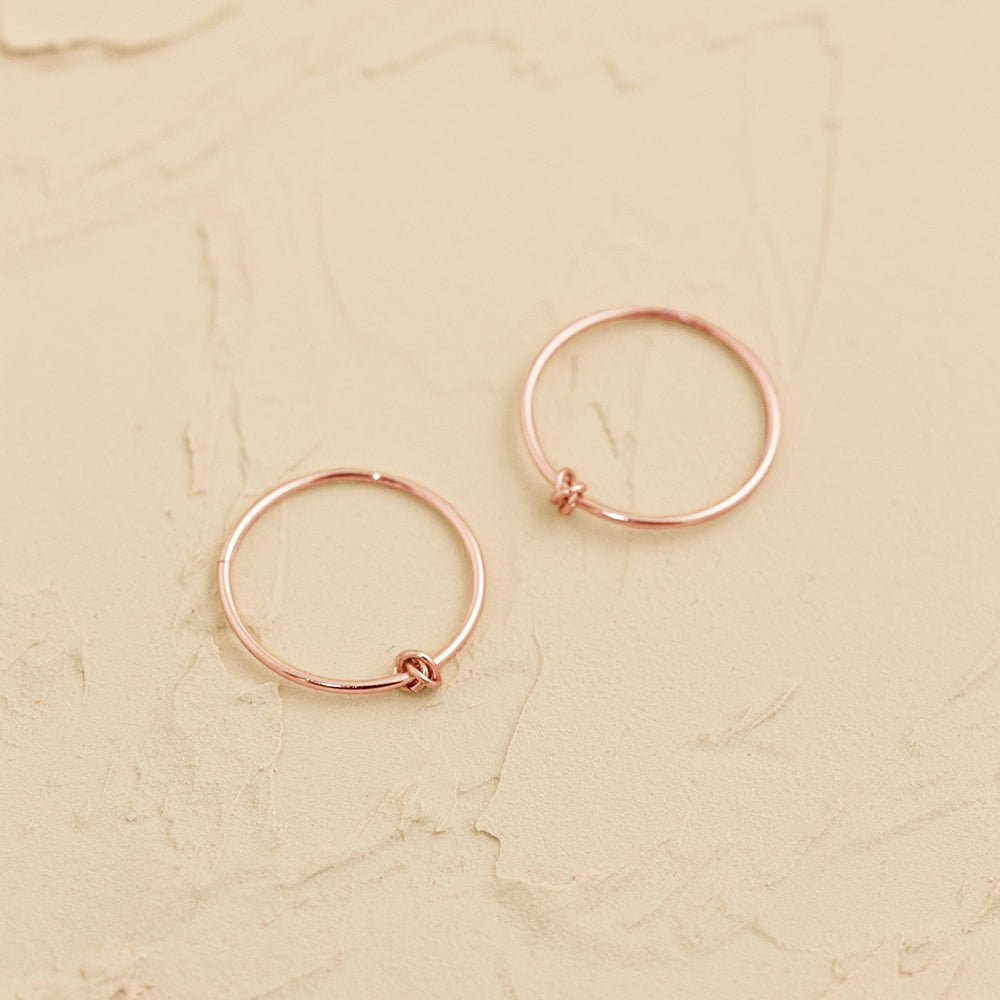 Prélude Sleepers Hoops Earrings - 10k Rose Gold - Camillette