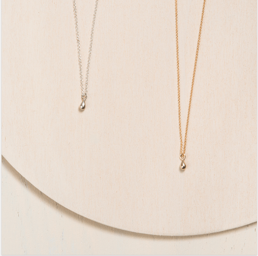 Small Drop Necklace - 10k & 14k Gold - Camillette
