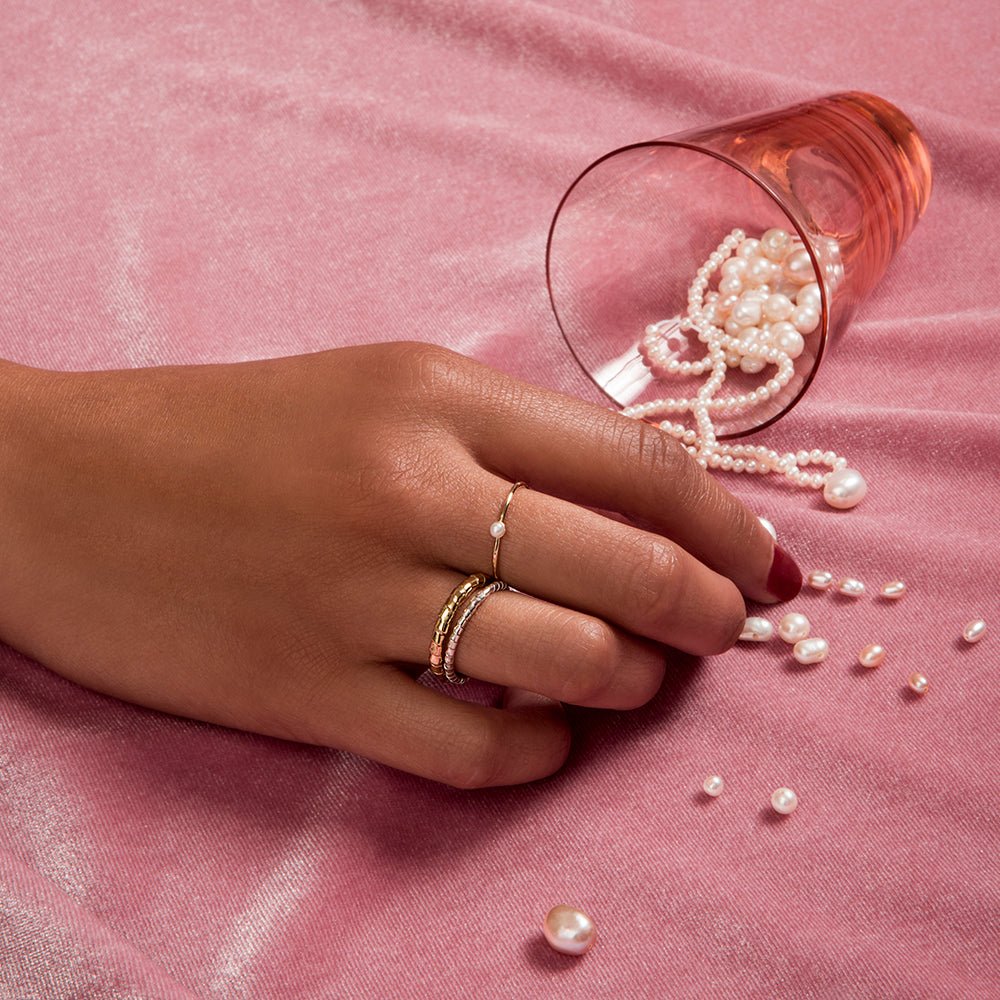 Thin Twist Ribbon Ring - 14k Gold - Camillette